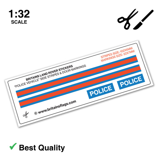 Britains Deetail Repro: Police Land Rover Logo & Side Stickers