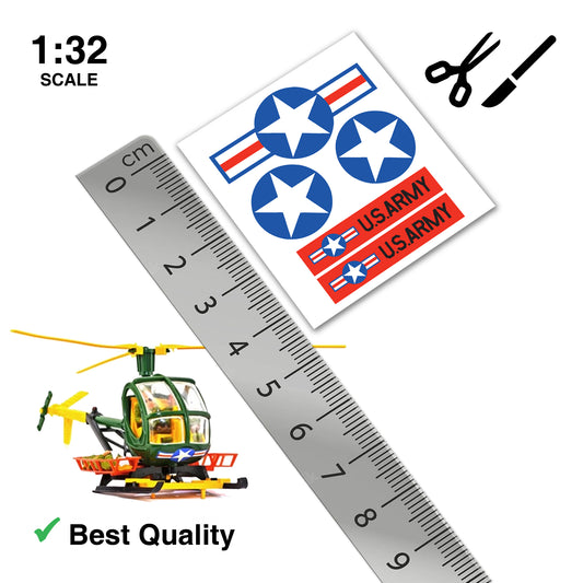 US Army / American Hughes 300C Helicopter Stickers (Sticker Set) Britains Deetail Repro