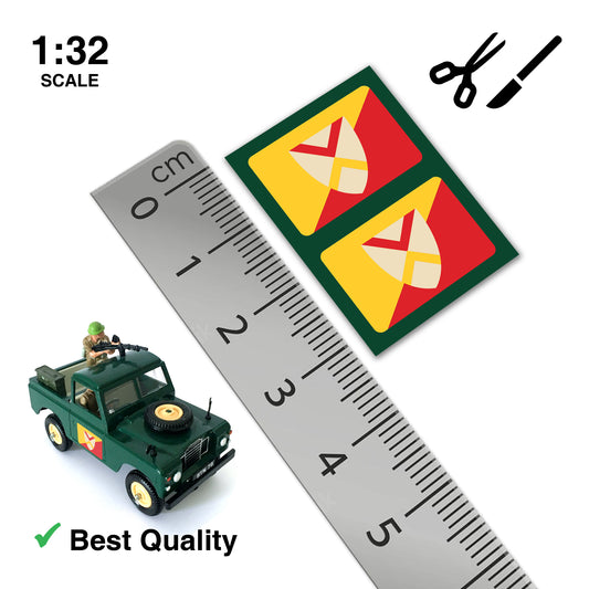 Britains Deetail Repro: British WW2 Army Land Rover Side Stickers (Crest)