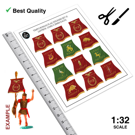 TIMPO ROMANS Flag Stickers x12 (Sticker Set #2) Vinyl Repro