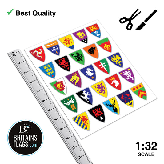 Medieval Knight CUSTOM#3 Shield Stickers x25 (Sticker Set) Britains Deetail Vinyl Repro