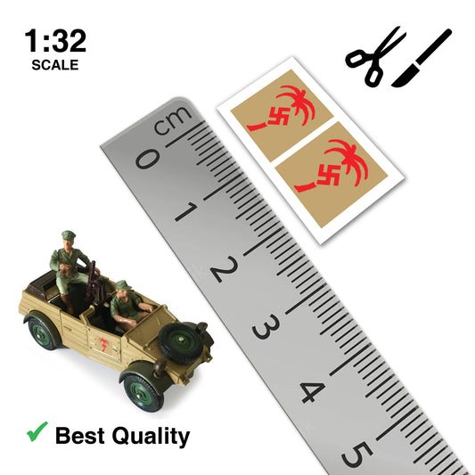 German WW2 Afrika Korps (Red Version) Stickers (for Kubelwagen, etc.) Britains Deetail Repro