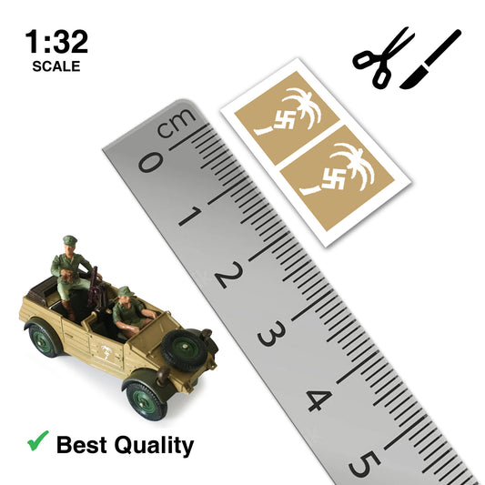 German WW2 Afrika Korps (White Version) Stickers (for Kubelwagen, etc.) Britains Deetail Repro