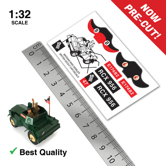 PRE-CUT British WW2 Daimler Scout Car Stickers (Sticker Set) Britains Deetail Repro